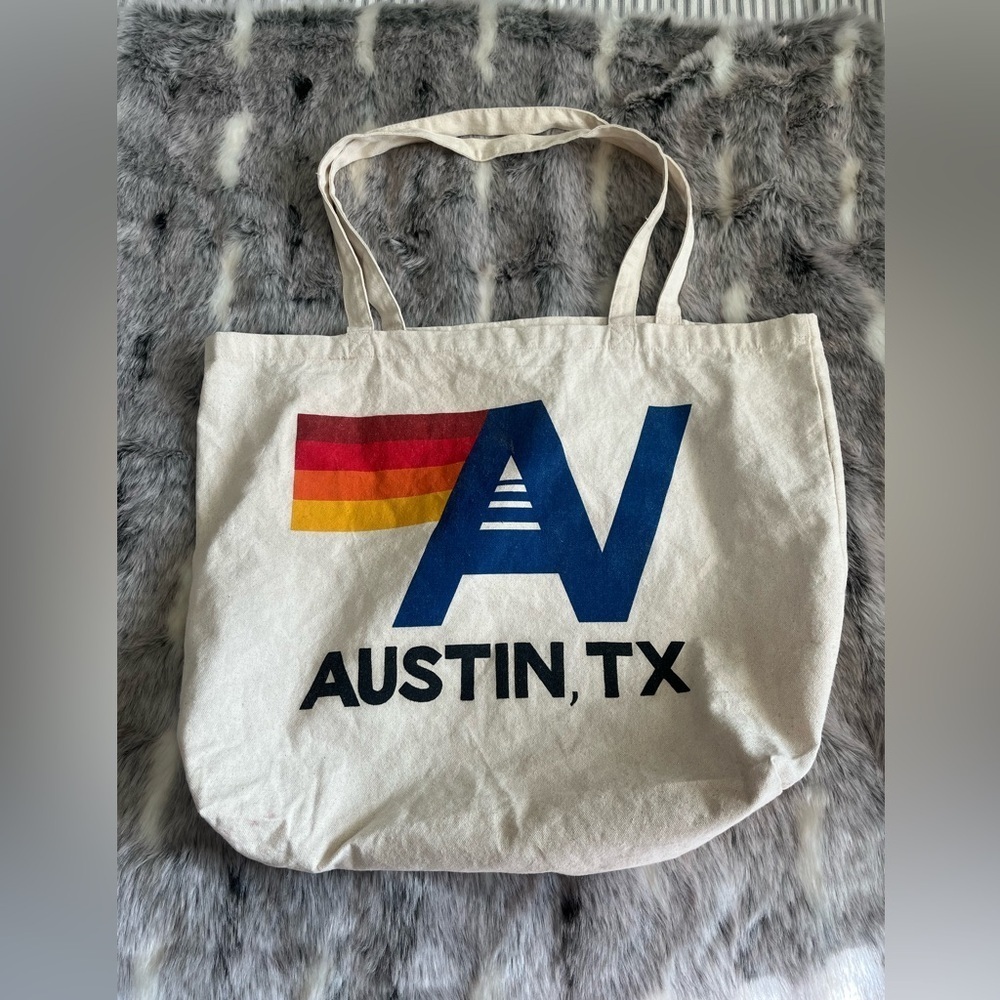 Aviator Nation Austin Texas large canvas tote bag